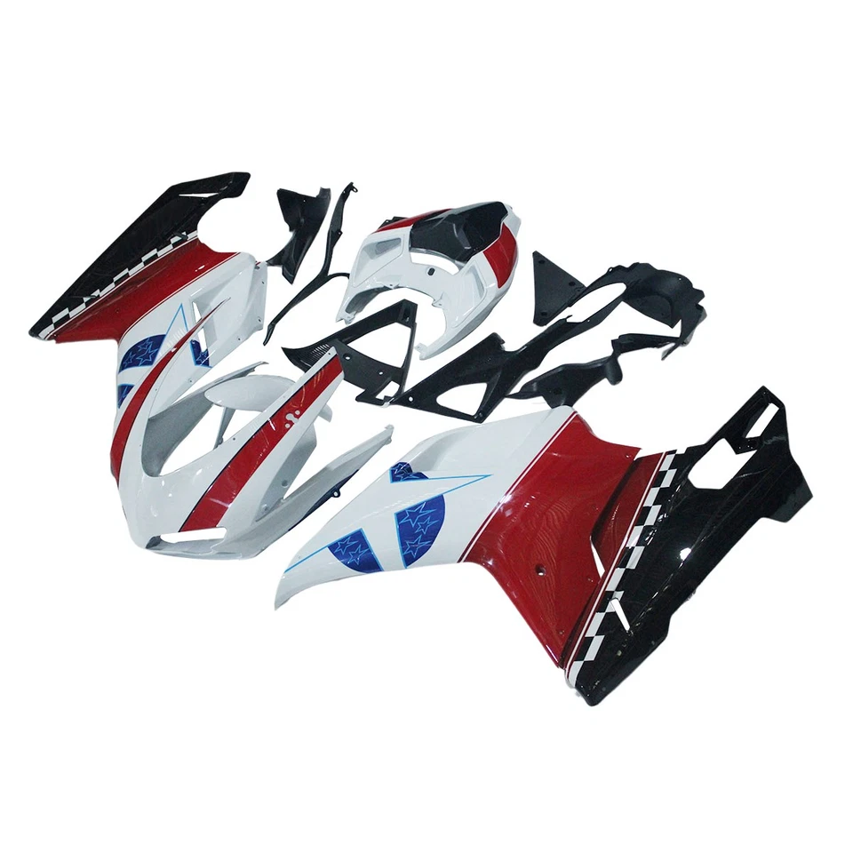 US Stock Fairings Kit for Ducati 1098/848/1198 2007-2012 Bodywork White Red Blue Foto 2 de 4