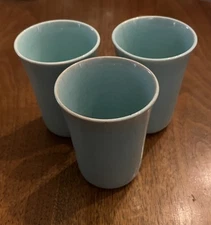 Lu-Ray Pastels Juice Tumbler Set of 3 Turquoise TS&T Vintage Mid Century