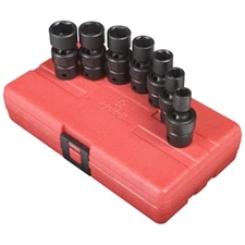 Sunex 3654 Universal Impact Socket Set, 3/8" Drive, 6-Point, SAE, 7-Pieces