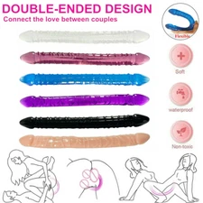 Lesbians 12" Super Long Double Sided Ended Headed Dildo Penetration Dong Sex Toy