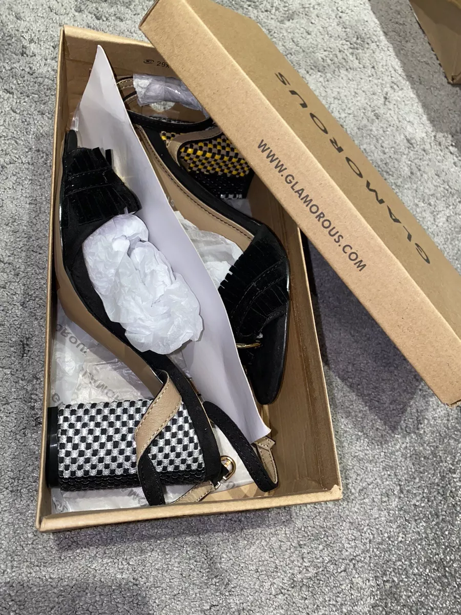 Black and gold store 3 inch heels