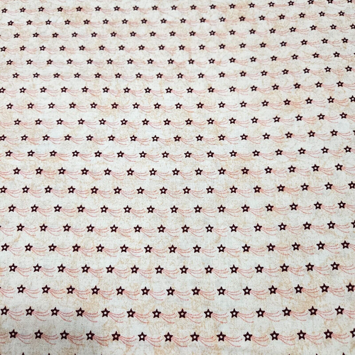 Liberty Companions BTY Red Rooster Red Shooting Stars on Tonal Beige - Picture 1 of 3