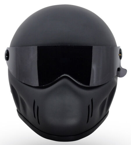 Matrix ALPHA Black Streetfighter Motorcycle helmet Simpson Bandit Style  - Picture 1 of 11