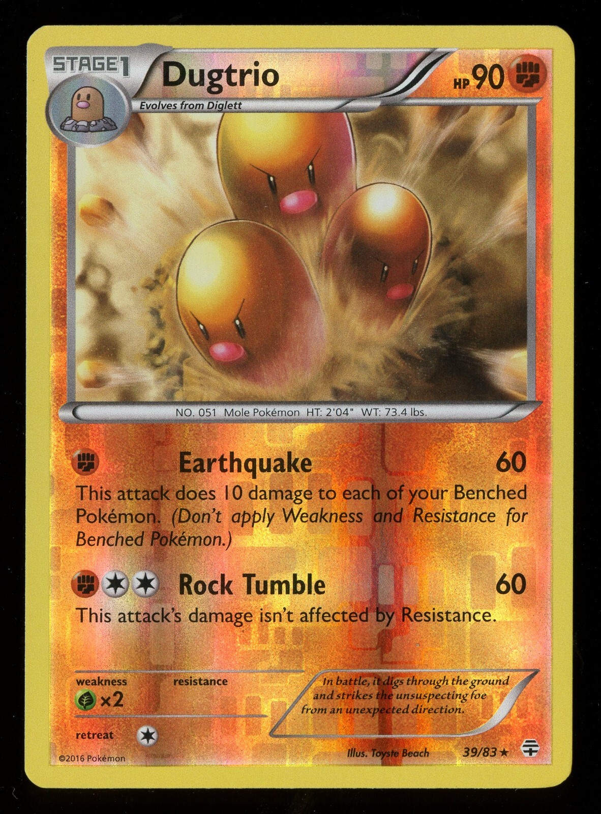 Dugtrio 39/83 Reverse Holo - Generations - Pokemon Card