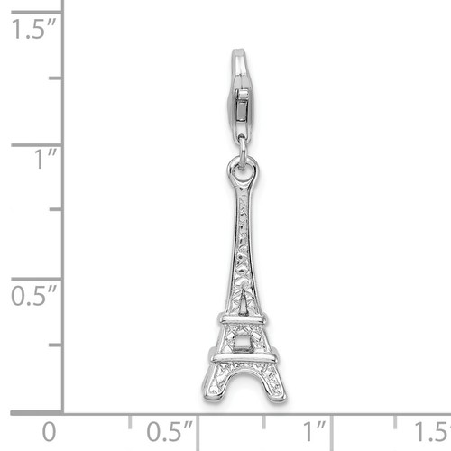 Eiffel Tower Charm .925 Sterling Silver 3D Click On Amore La Vita - Picture 5 of 5