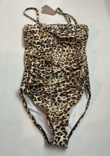 Smismivo Women  s One Piece Swimsuit Medium Leopard Print Tummy Control Suit