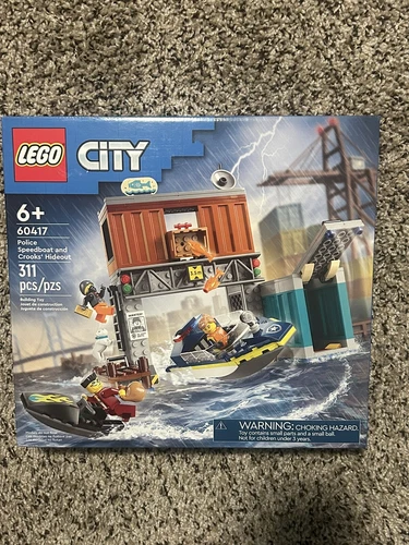 LEGO® City 60417-1 Polizei Schnellboot und Gaunerversteck Brandneu Kostenloser Versand