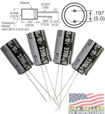 Nichicon 3300UF 3300mfd 10V Electrolytic Capacitor  1000Hrs @ 105C 