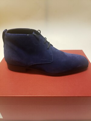 Salvatore Ferragamo Dufur Blue Suede Ankle Boots Salvatore Ferragamo Dufur Blue Suede Ankle Boots Size 6.5 US  main image 2