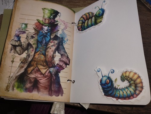 Alice In Wonderland Junk Journal Scrapbook USA Seller - Picture 18 of 19