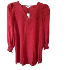 BB Dakota Steve Madden Sz SMALL V-Neck Burgandy Tunic Top NEW Z132