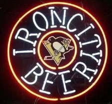 17"x17" Iron City Beer Pittsburgh Penguins neon Sign Light Lamp Show Bar Room MM