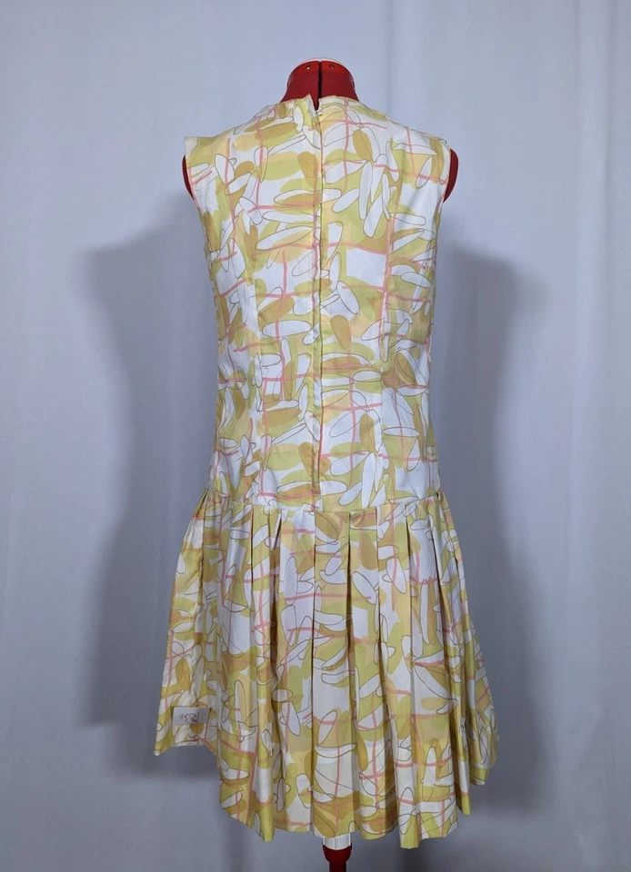 Vestido de Fiesta Plisado Geométrico Edad Atómica Años 50 De Colección California EE. UU. Georgee Orig Foto 2 de 4