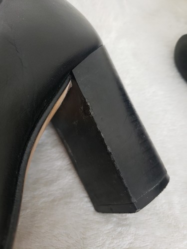 Zara Basic Leather Heeled Boot Women’s 37/7 - Picture 6 of 7