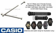 Casio Watch Strap Band Screws G-1000 G-1010 G-1500 GW-2000 GW-3000B &more - Qty4
