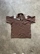 Vintage Brown 60s 70s King Louie Chain stitch Bowling shirt