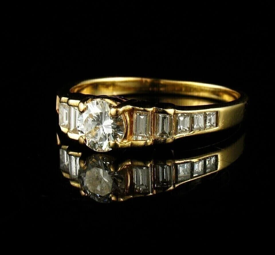 2.50Ct Round Lab Created Diamond Fancy Women's Halo Ring 14K Yellow Gold Plated - Image 2 of 4