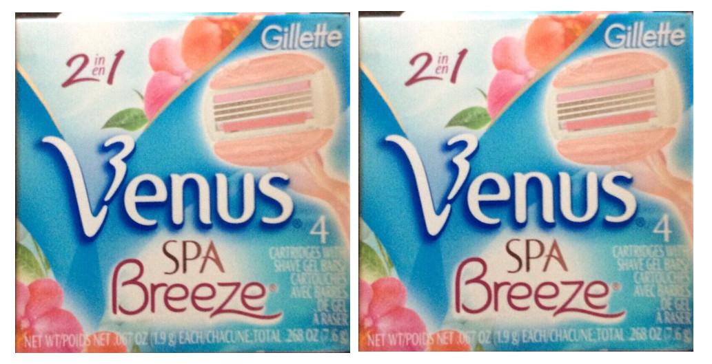 Gillette Venus Spa Breeze Refill Razor Blade Cartridges, 8 C