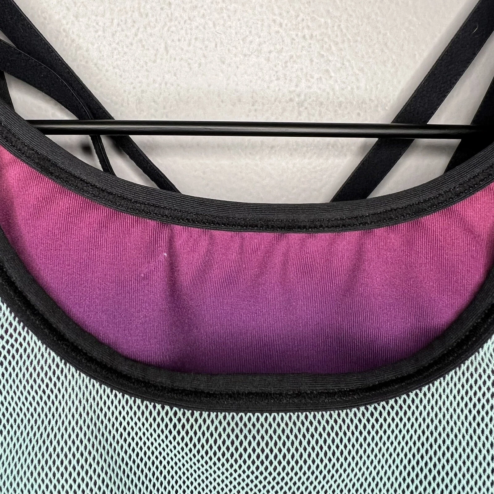 sweaty-betty ombre colorblock mesh layered strappy tank-bra