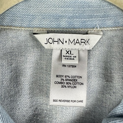 John Mark Vest Duster Womens XL Denim Lace Festival Western Cowgirl Boho Stretch - Picture 10 of 11