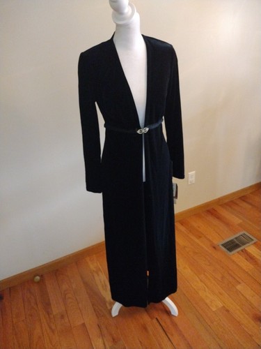 Vintage Scott McClintock schwarzes Samtkleid Gr. SMALL WUNDERSCHÖN NEU MIT ETIKETT - Bild 1 von 24