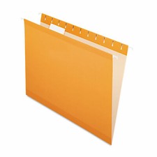 PENDAFLEX REINFORCED HANGING FOLDERS 1/5 TAB LETTER ORANGE 25/BOX 415215
