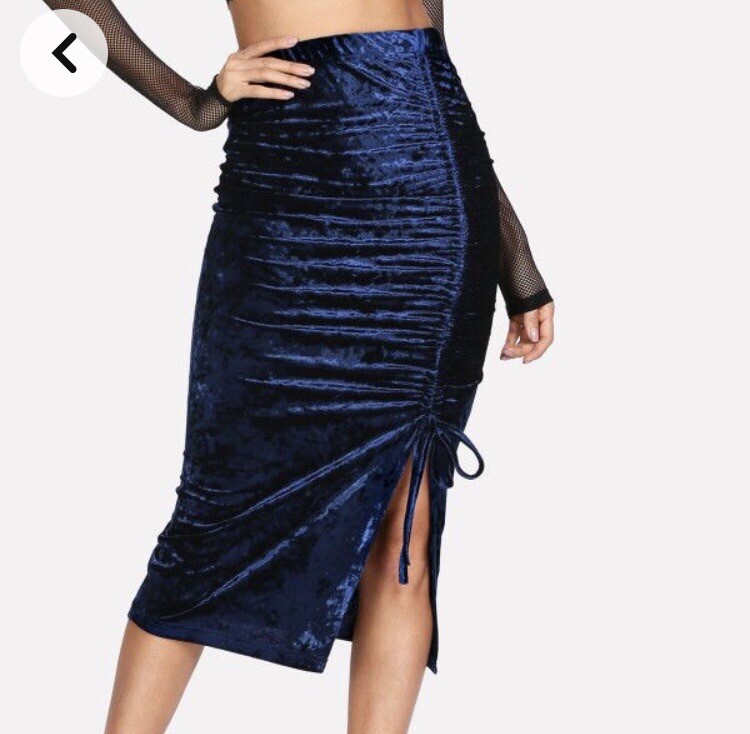 laubeblanc Velvet Pencil Skirt Sサイズ Velvet Pencil Skirt – L'AUBE BLANC