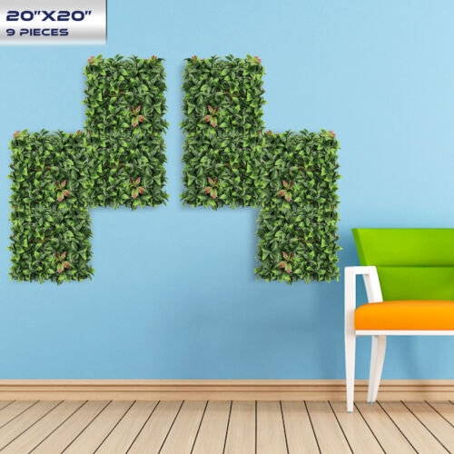 20"x20" Artificial Faux Photinia Leaf Privacy Fence Screen Decor Panels Hedge - Picture 16 of 37
