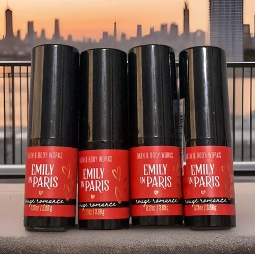 NEW X4 BATH & BODY WORKS EMILY IN PARIS ROUGE ROMANCE RED LIP LIPSTICK LONG LAST
