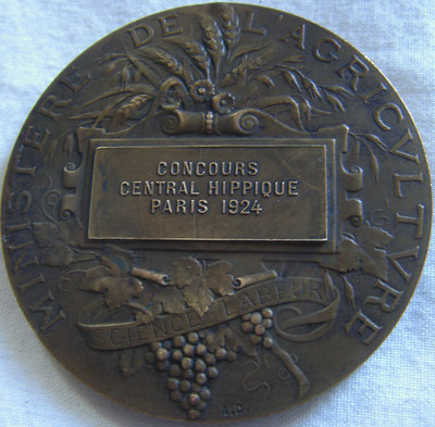 France, Médaille, Direction des Haras, Concours Central