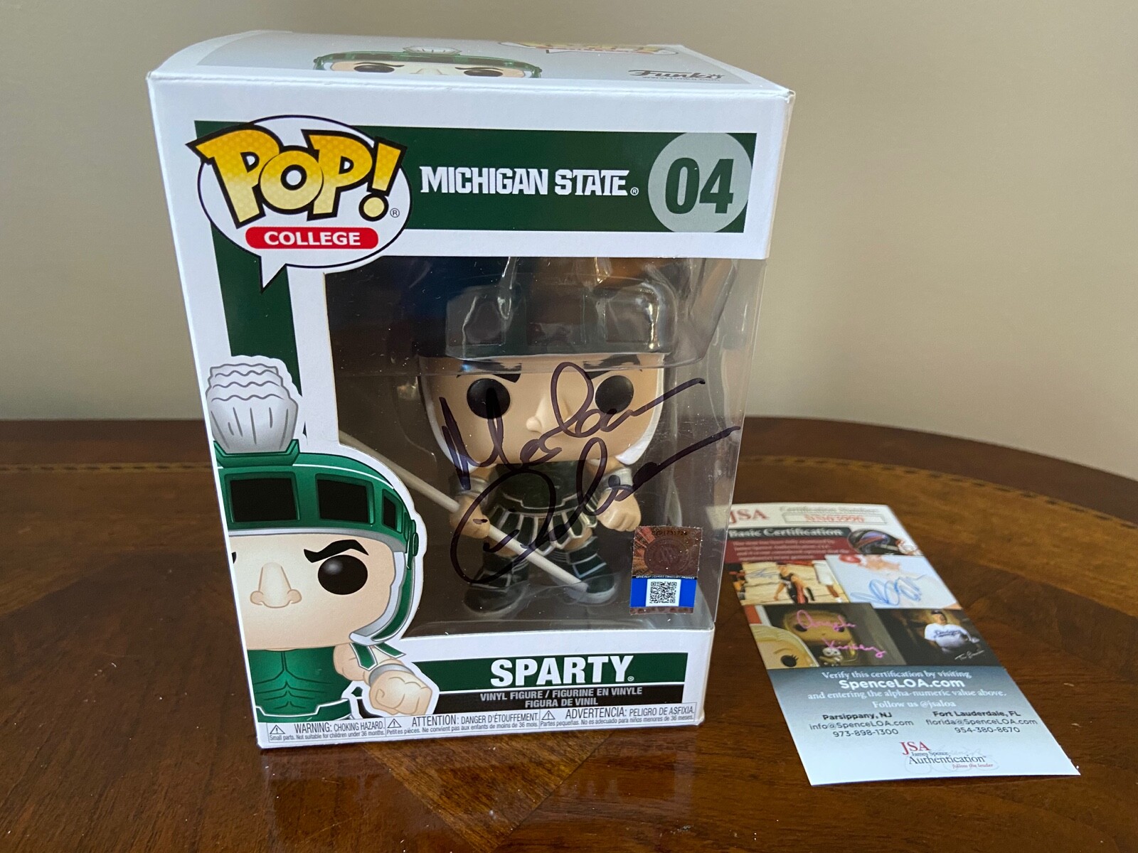 Morten Anderson Autographed Signed Michigan State Spartans Funko Pop College Michigan State "Sparty" #04 HOF JSA 