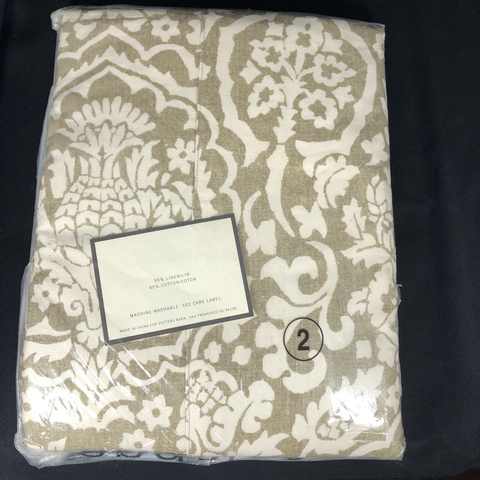 Pottery Barn Riley Headboard Slipcover FULL 55 Linen 45 Cotton Medici