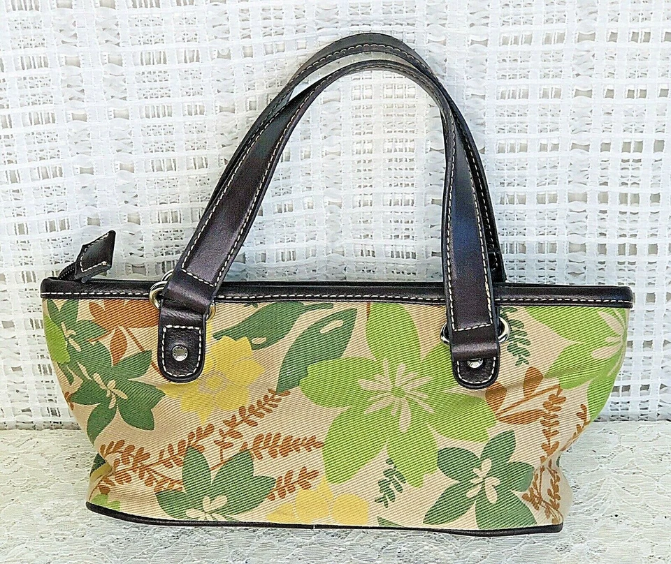 Сумка Tommy Hilfiger маленькая желтовато-коричневая с цветочным узором с пряжкой и логотипом богемное с двойной ручкой - Изображение 2 из 4