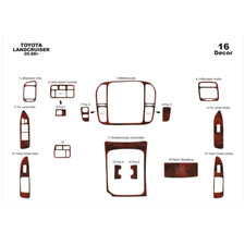 Toyota Land Cruiser1998-2003 16pcs Fit Interior Dash Trim Cover Kit Wood