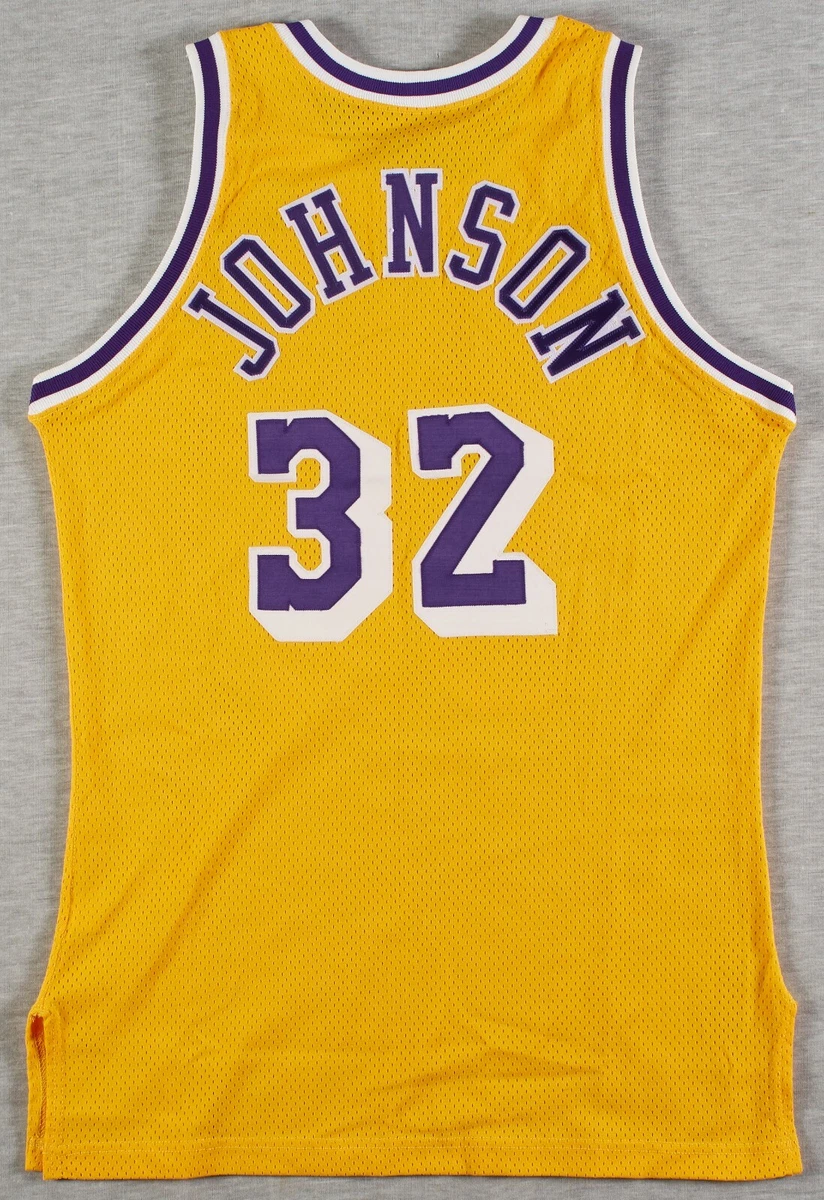 Magic Johnson Signed Pro Cut 1992 93 Los Angeles Lakers Jersey