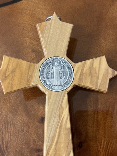 Cruz Crucifijo Religioso de Colección Italiana de Madera y Metal de Oliva 21 cm - Imagen 13 de 20