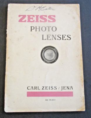 VTG 1926 ZEISS Photo Lenses Brochure Catalog Carl Zeiss Jena 32