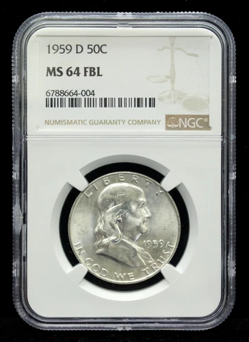 1959-D Franklin Half Dollar 50C NGC MS64 FBL (64004)
