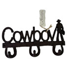 Rustic Cast Iron Cowboy Wall Hook - Keys, Towels, Coats