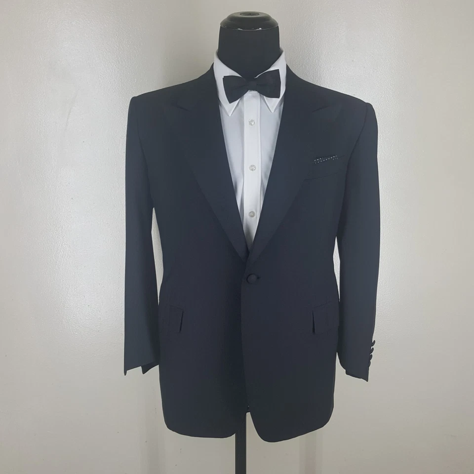 RAYMOND PARTITO Of Philadelphia Bespoke Black Dinner Jacket  One Btn  44 Short - Image 3 of 4