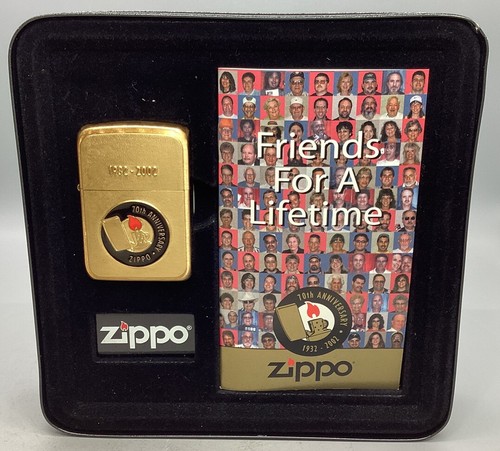 Zippo Lighter 2002 70th Anniversary 1932-2002 Friends For A Lifetime - New