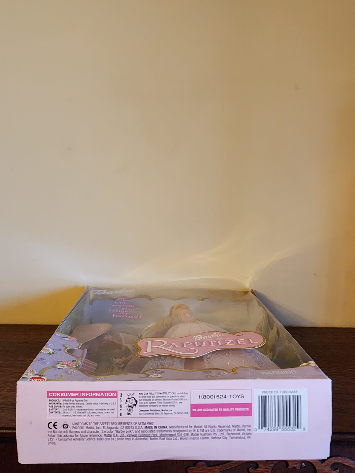 2001 Mattel "Barbie As Rapunzel" Doll Musical Hairbrush Hair NRFB NIB 55532 NEW