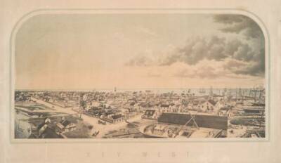 Poster - Key West FL Vintage Pictorial Map (1855)