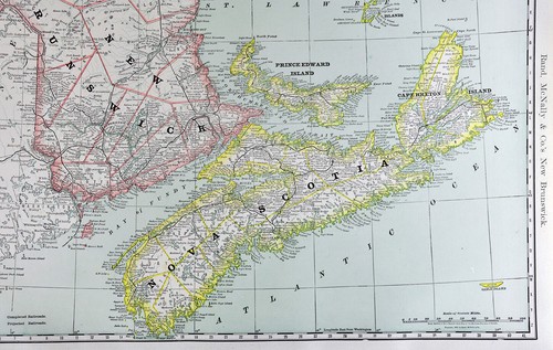 1892 Rand McNally Map Nova Scotia New Brunswick Halifax Cape Breton Canada - Picture 3 of 5