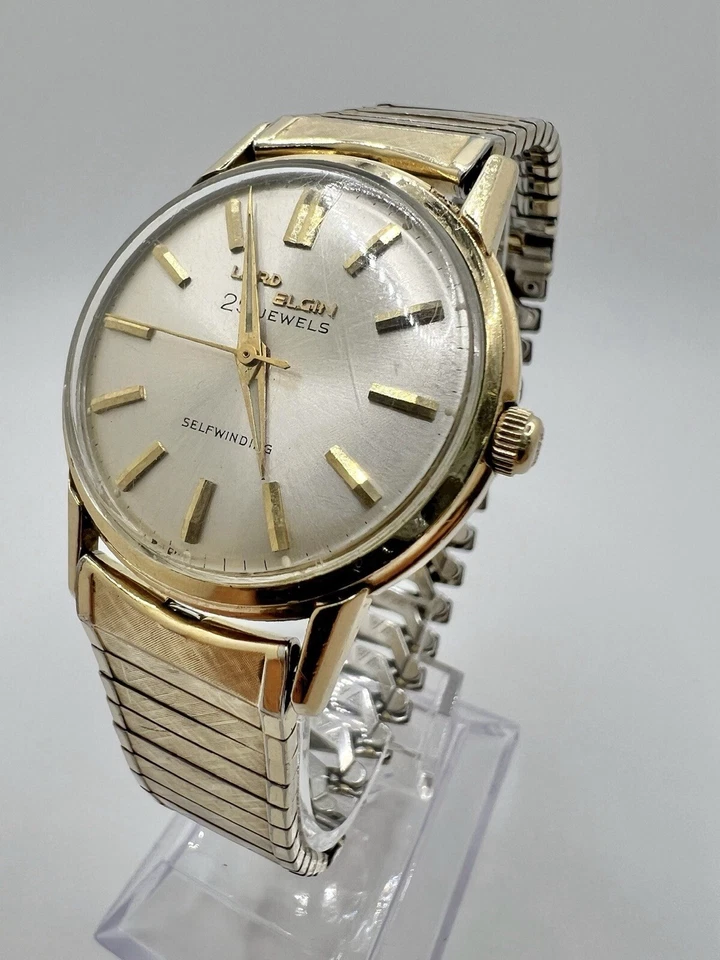 Reloj para hombre Lord Elgin 25 Jewel automático chapado en oro 10k vintage años 50... 33 mm Foto 3 de 4