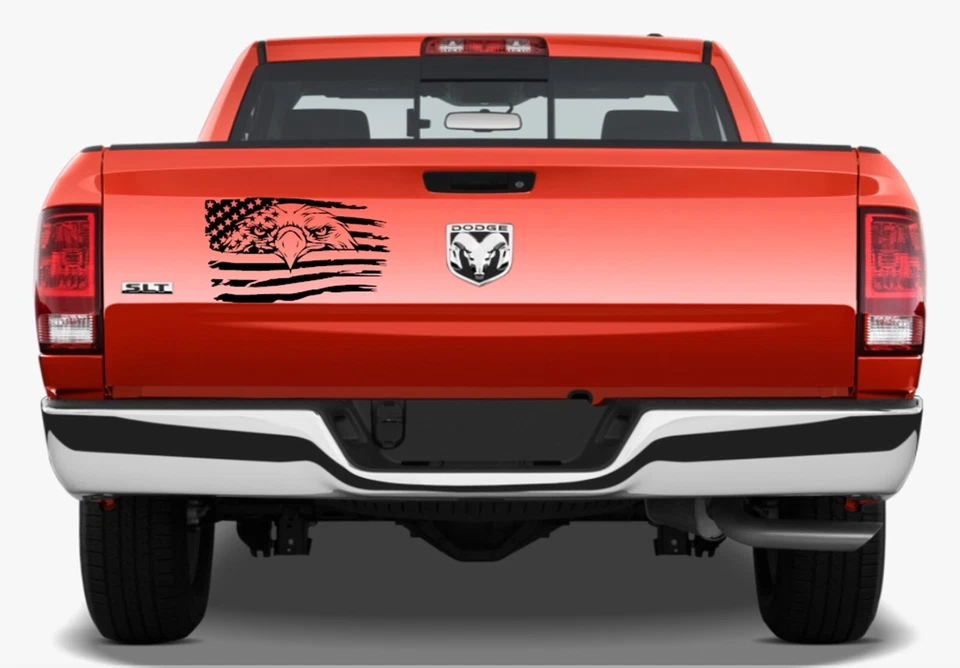 EAGLE EE. UU. Bandera Capucha Puerta Ventana Vinilo Racing Stripe 10"x17.25" (Se adapta a camiones RAM) Foto 3 de 4