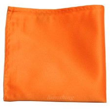 New Men's Polyester Pocket Square Hankie Only Orange Prom Wedding Formal