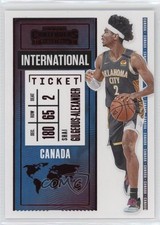 2020 Panini Contenders International Ticket Red Shai Gilgeous-Alexander #13 0xs4