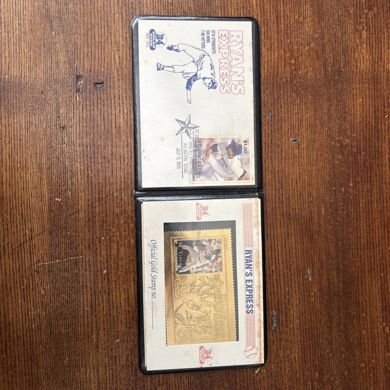 NOLAN RYAN'S EXPRESS 23kt GOLD STAMP  MNH 1995 ALL-STAR
