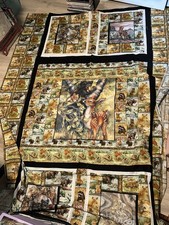 Huge 67x 95” Unfinished Wildlife Quilt Top Cotton Deer Bear Baby Animals
